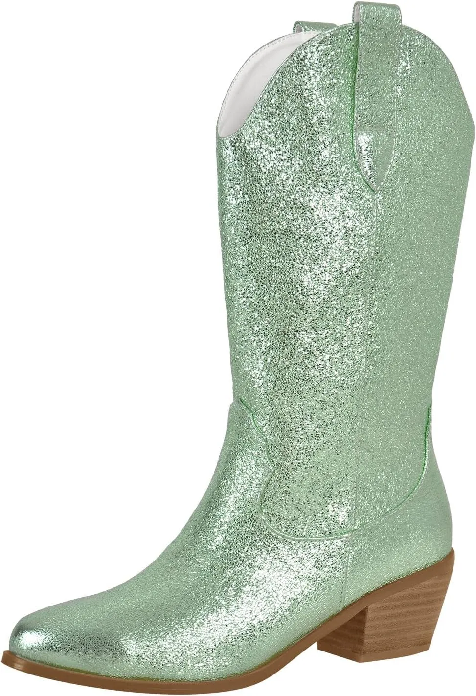 Yolkomo Cowboy Boots For Women Wide Calf Glitter Rhinestone Cowgirl Boots