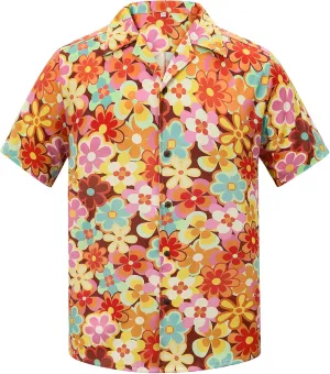 Zando 80s 90s Hawaiian Shirt for Men Short Sleeve 80s 90s Outfit Funny Hawaiian Shirts Party Disco Outfit