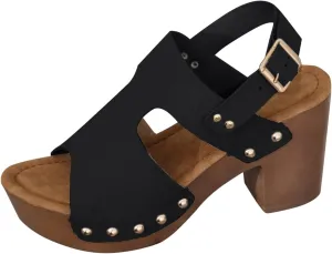 ZSpzx Chunky Heels Platform Sandals for Women 2025 Arch Support Low Mid Heels Strappy Block Sandal Summer Rivet Decor Slingback Cutout Orthopedic Dressy Shoes for Party Wedding Daily Work