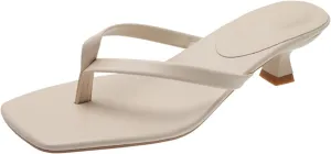 ZSpzx Women's Chunky Heels Sandals Slip On Square Toe Flip Flops Backless Recovery Mules Orthopedic Sandal Ladies Low Heeled Cushion Footbed Sexy Dressy Fashion Thongs for Daily Wear Outdoor Indoor
